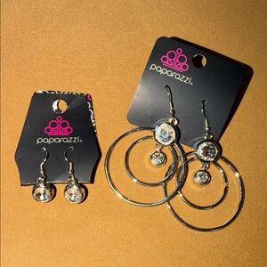 Paparazzi 2 sets of silver Earrings